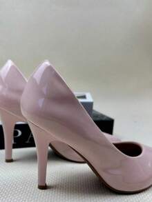 Women's Elegant Patent Leather Stiletto Heel Shoe (9.5 Cm) Comfortable, Available In Black, Pink, Red, Nude, Rose, And Blue. - 淺粉色 - 查看 5
