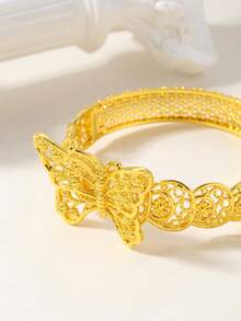 1 pieza Brazalete vintage estilo oriental dorado, adecuado para vacaciones, regalos y uso diario - Amarillo Oro - Ver 4