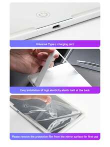 1PC Ultra-Thin LED Car Makeup Mirror - HD Sun Visor Mirror With Touch Screen, USB Rechargeable & Adjustable, Perfect For Women (Easy Clip-On Installation),Best Gifts For Friends, Graduation Gifts, Back-To-School Gifts, Christmas Decorations, Valentine's Day Gifts, Gifts For Mom And Dad, Halloween, Thanksgiving, Personalized Gifts - 化妝鏡 - 查看 5