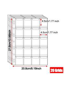 10 Pcs High-Transparency Coin Loose-Leaf Sheets With 20/30/42 Compartments. These Are Available Inner Pages Suitable For Banknote And Coin Loose-Leaf Albums. They Are Single-Sided High-Transparency Coin Album Pages. - Multicolor - View 3