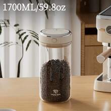 1pc Vacuum Coffee Bean Storage Canister, Providing 3 Capacity Options To Meet Different Storage Needs. One-Touch Degassing Vacuum Seal Keeps Beans Fresh & Prevents Moisture. Flip-Top Lid For Easy Open & Close. Frost & Low Temp Resistant + Detachable For Easy Cleaning. - Multicolor - View 12