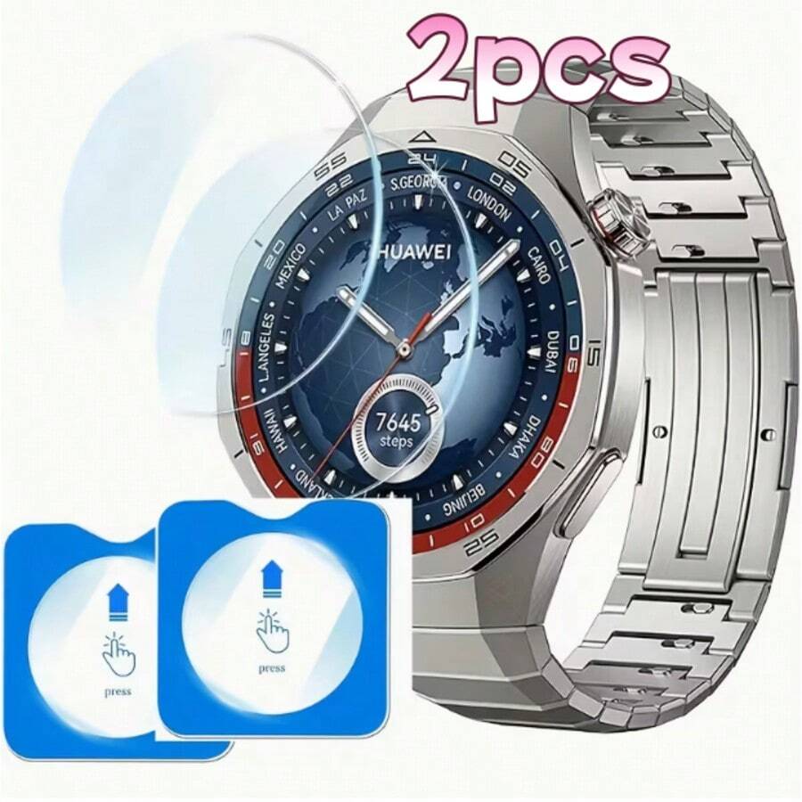 Comfort Fit Tempered Glass 2pcs Tempered Glass Screen Protector For Huawei Watch GT5-46mm/GT5Pro-42mm/GT5/6-41mm/GT6-46mm/GT6 Pro-46mm, 9H Hardness, Smooth Surface, Effectively Protects Screen, Fashion Watch Accessory, Watch Collectors, One-Click Dust-Free Installation, Smart Watch Protection, Modern Watch Accessory, Scratch-Resistant, Durable Material, Tech Enthusiasts, Small Tool Lovers, Mother's Day Gift Anniversary