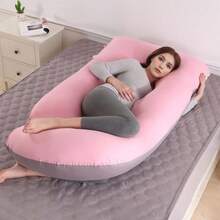 T-FOUR Almohada para el Embarazo,Almohada de Maternidad en Forma de U,Brinda Soporte para Todo el Cuerpo,Múltiples Formas de Uso,Mejor Compañero para Mujeres Embarazadas Descansen.(Gris) - Gris - Ver 8