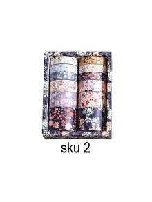 18 Rolls Of Four Seasons Nature Scenery Pattern Washi Tape Set, Spring, Summer, Autumn, Winter And Other Different Flower And Plant Pattern Sticker Rolls, For DIY Handbook Decoration, Card And Photo Making Supplies And Scrapbook Decoration, Simple Gifts For Friends And Classmates - Multicolor - View 18