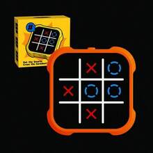 1pcs Portable Tic Tac Toe Game Equipment, Travel Toy, Learning Finger Toy, Family Fun Game, Suitable For Teens And Adults, Perfect For Family Gatherings And Friend Meetups - 橘色 - 查看 2