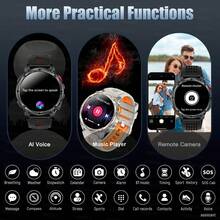 KENPANG 2026新款男士户外运动智能手表，1.7英寸大触摸屏，1100mAh超大电池，强光LED手电筒，双色表带，合金机身，蓝牙通话，指南针，运动轨迹追踪器，IP68级防水，兼容iOS和安卓系统 - 彩色 - 查看 8