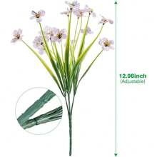 3pcs Fake Artificial Simulated Flowers, UV Resistant And Non Fading, Made Of Artificial Plastic Flowers Suitable For Window Boxes, Flower Pots, Courtyards, Homes, Indoor And Outdoor Decoration - White - View 3