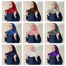 优雅女士可调节透气头巾帽 - 轻便穆斯林头巾帽，带纽扣，适合日常和特殊场合 - 彩色 - 查看 3