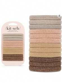 Kit sch Hair Ties for Women | Hair Bands for Women's Hair & Ponytail Holders for All Hair Types | Hair Ties for Thick Hair & Rubber Bands for Hair | Hair Band, Elastic Black Hair Tie & Hair Elastics (Neutral (Pack of 12)) - Multicolor - Ver 7