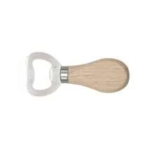 Customized Text/Logo Wooden Handle Bottle Opener, Stainless Steel & Oak Wood Short Handle Beer Bottle Opener