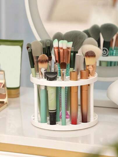 1pc/2pcs Makeup Brush Storage Rack, Desktop Cosmetic Shelf, Thickened Large Capacity Storage Rack, Multi-Functional Makeup Brush Display Rack For Dressing Table.