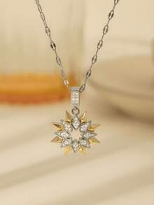 Mặt dây chuyền hình biểu tượng Totem - Trang sức đính đá hình ngôi sao/tròn/bát giác, tô điểm thêm vẻ rực rỡ cho trang phục thường ngày/thường nhật độc đáo. - Vàng - Xem 4