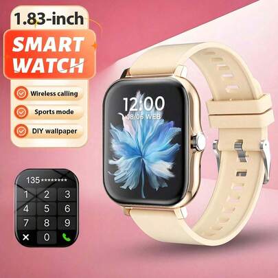 2025 New Fashion Smart Watch, Unisex, 220mAh Battery, Longer Standby Time, Comfortable And Durable Wear, Suitable For Daily Use. Features 1.83-Inch Touchscreen, Adjustable Silicone Strap, Pedometer, Call Reminder, Compatible With IOS And Android