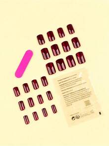 24Pcs Neutral Short Square Shape Nail Nails White Solid Nail Press On Nails Acrylic Nails Fake Nails Manicure Set Includes 1Sheet Adhesive Tabs And 1Pc Mini File Perfect For Everyday Wear Nail Supplies Nails - Multicolor - 查看 2