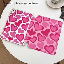 情人节特惠！1个装彩绘效果亚克力水晶平板电脑保护套，带支架，兼容荣耀、红米、OPPO、vivo、苹果等品牌，防弯折，硅胶加固边角，自动唤醒/睡眠功能，内置笔槽，多角度可折叠支架——完美日常保护，节日好礼。 - 彩色 - 查看 2