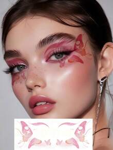 6 hình xăm tạm thời hình bướm lấp lấp lánh, hình xăm mặt tiên chống nước, hình xăm tạm thời dễ thương, nhiều màu sắc, thích hợp cho Ngày Valentine, lễ hội, tiệc tùng, hẹn hò mùa hè, cosplay, phụ kiện lễ Phục sinh. - Nhiều màu - Xem 6