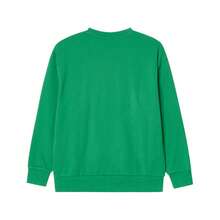 Puma 时尚超大Logo印花男女通用圆领长袖针织卫衣，情侣运动卫衣 - 綠色 - 查看 2