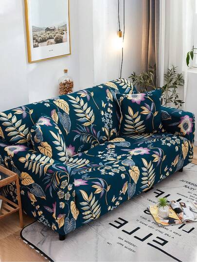 1 st blommönster sofföverdrag, dammtät och smutsavvisande, elastiskt ett stycke heltäckande soffskydd, heminredning i vardagsrum, passar 1/2/3/4-sitssoffa, året runt, maskintvättbar, örngott ingår ej