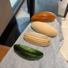 6个/3个/1个 时尚8.5厘米椭圆形大理石纹理醋酸纤维弹簧发夹，流行INS风格，适合女性和女孩 - 彩色 - 查看 9