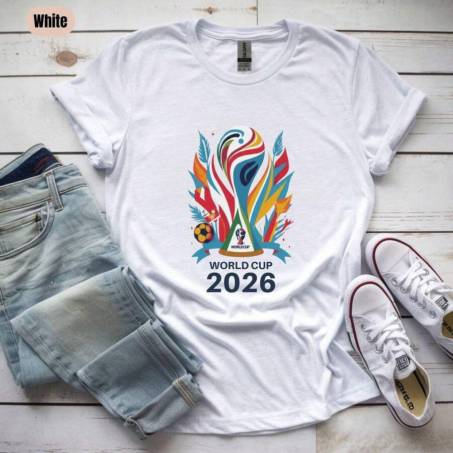 World Cup Shirt USA Soccer Tee World Cup 2026 T Shirt - USA World Cup Shirt Soccer T-Shirt Soccer Fan Gift Shirt Sports - 白色 - 查看 1