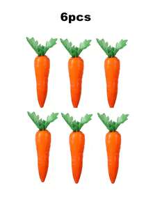 Conjunto de 3/6 cenouras artificiais realistas para decoração de Páscoa, ideais para festas, cozinhas, mesas, paisagismo, sacolas de presente, cestas e como adereço para fotografia. - Multicolorido - Ver 14
