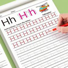 Children's Cursive Alphabet Practice Notebook: 26 Uppercase And Lowercase Letter Practice Pages And Word Practice - White - View 6