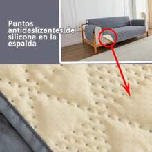 Fundas para Sala Impermeable Cubre Sillon Fundas Decorativas para Sofás Puntos de Pegamento en la Espalda Antideslizante Fundas Salas Lavable Funda de sofá para Mascotas Gris Grande(190cm ) - gris - Ver 4