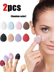 20/12/6/2pcs Mixed Color Miyou Finger Powder Puff, Dry And Wet Dual-Purpose Facial Concealer Makeup Sponge, Finger Cushion Makeup Powder Puff, Suitable For Facial Concealer, Beauty Tools, Makeup Products - Multicolor - View 10