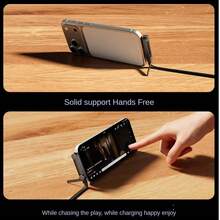 240W Fast Charging Data Cable With Phone Holder, 90° Bend, 360° Rotation, Multi-Angle Adjustment, Braided Cable, Compatible With IPhone 17, Gaming Smartphones, 240W Charging Cable With Holder Compatible With IPhone 17, Tablets, And Fast Charging Smartphones Compatible With IPhone 17, 17 Pro Max, 16, 16 Plus, 16 Pro, 16 Pro Max,Compatible With Redmi, Compatible With OnePlus Charger Travel Type C - Black With Stand - View 5