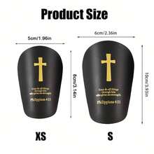 1 Pair Football Mini Shin Guards, Golden Cross Pattern, Unisex Thick Sports Protective Gear, Sturdy Anti-Collision, Leg-Fitting Design, Suitable For All Seasons - Golden Cross - View 3