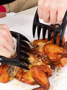 2 piezas Herramienta de procesamiento de carne desgarradora de garra de oso negro para chef de cocina - Negro - Ver 2