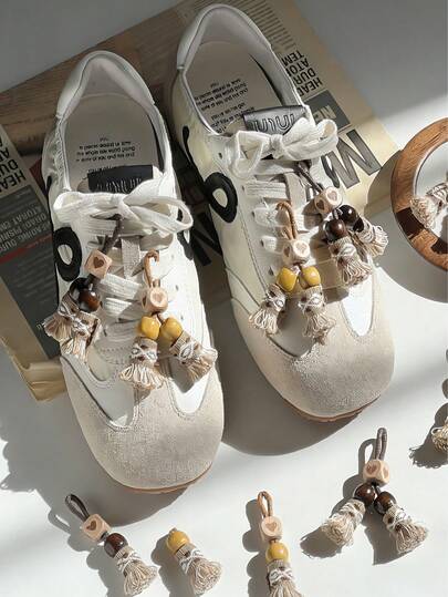 2pcs/Set Tassel Shoe Accessories Set, Shoelace Pendant Set, Fashion Decor, Suitable For Sneakers, Bags, DIY Decoration, Shoe Parts And Shoe Ornaments, Shoe, Spring Summer Picks, Brides Maid Gifts, Room, Bedroom Decor, Bedroom Decor, Beach, Travel, For Men, For Women, Vacation, Women's Day, Travel Essentials, Wedding Favors, Y2k, Bedroom, Car Accessories Women, Kitchen Decor,Cute Stuff