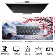 1pc Chinese Style Landscape And Plum Blossom Gaming Mouse Pad Large Mouse Pad For Keyboard And Mousepad Desk Mat With Non-Slip Base And Stitched Edge For Gaming And Office Computer Mat Protector Mat, Perfect For Gift - Multicolor - View 12