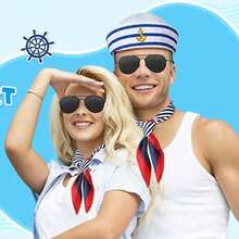 2pcs Unisex Captain Sailor Hat Role-Playing Fun Event Party Yacht Decoration Beach Dome Brimless Navy Hat - Hats and Scarves - View 9