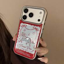 GUCADI 1pc Electroplated Silver & Gold Tone Chinese New Year Of The Horse Design Compatible With IPhone 17 Pro Max, 13, 16, 15, 14 Phone Case, Cute, Personalized, Creative, Chinese Style, Celebratory, Geometric, Cartoon, Adorable, Niche, Light Luxury, Ins Style - Silver - View 7