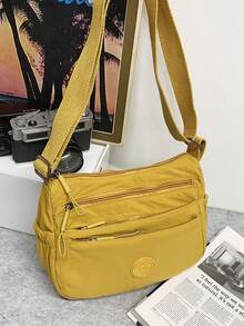 New Lightweight Multi-Compartment Casual Shoulder Crossbody Bag, Fashionable Commuter Bag For Middle-Aged And Elderly Mothers, Minimalist Design - Yellow - View 7