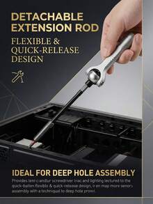 40合1棘轮螺丝刀套装，带通用套筒，多角度可调，S2和铬钒钢材质，磁性批头，加长手柄，适用于家庭维修 - 40合1套裝 - 查看 4