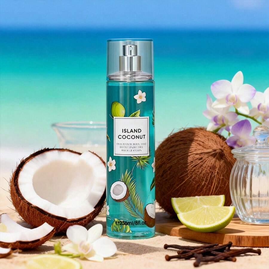 20 Varieties Of Women's Body Mist Perfume Spray, 8 Fl.Oz Long-Lasting Floral Fruity Spray With Non-Greasy Alcohol-Based Formula. Suitable For Hair & Body, Ideal For Parties, Dates & Gifting. Lightweight And Smooth Application.Valentine's Day Gift - ISLAND COCONUT - 查看 1