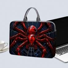 [1pc Laptop Bag]Spiders Print Notebook Laptop Bag, Briefcase Fabric Cover Suitable For 14-Inch Laptops, Soft Laptop Sleeve, Briefcase Tablet Sleeve, Laptop Zipper Case, Fixed Laptop Bag - Multicolor - View 5