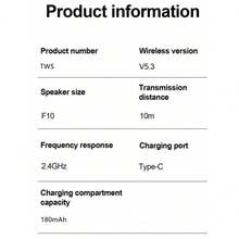 无线耳机 半入耳式设计 电量显示 音乐耳机 游戏耳机 超长续航 蓝牙耳机 适用于手机 - 彩色 - 查看 7