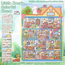 3D Mini House DIY Landscape Stickers, Cute Bear Colorful House, Adorable Playhouse, Suitable For Gifts, Office, Home, Marking, Labels, Classrooms, Entertainment Toys, Student Journals, Creative Retro Decoration DIY Stickers - Multicolor - View 6