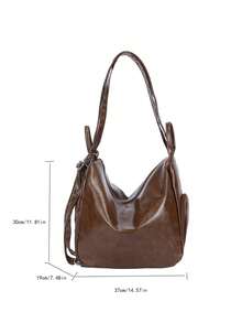 Men's Retro Large Capacity Backpack/Shoulder Bag/Crossbody Bag, Multi-Functional Design Suitable For Commuting, Travel, Shopping, Party, Gift For Boyfriend, Fashionable And Versatile - Brown - View 5