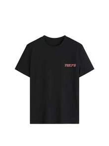 3件套夏季新款简约趣味赛车与日式花鸟印花组合休闲圆领短袖T恤，时尚百搭女式上衣 - 黑色和杏色和深灰 - 查看 5