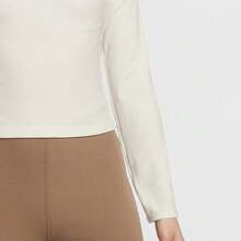 Nike Women's AS W NSW CHILL KNIT RIB LS TOP Long Sleeve T-Shirt Knitted Collarless Long TIF0237-133 - White - View 5