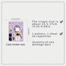 8pcs K-Pop Witch Girl Group Face Swap Puzzle Stickers, Cartoon Character Doodle Interactive Scrapbook Stickers - Multicolor - View 2