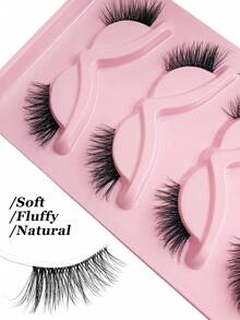 Asiteo 5 Pairs Half Lashes Clear Band Eyelashes Cat Eye False Eyelashes Short Soft 3d Faux Mink Eyelashes Soft Natural Makeup Corner Eyelashes Eye End Elongated 3D Faux Mink Eyelashes For Vocation,Beach,Bachelor Party,Bridal Party ﻿,,Parties,Shine - Cat Eye Lashes - View 4