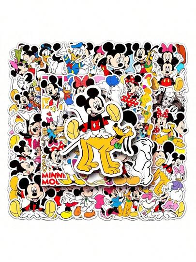 50pcs Handmade Cute Pink Waterproof Stickers, Suitable For Phone, Computer, Skateboard, Creative Graffiti, Car, Motorcycle, School Supplies, Back To School Season