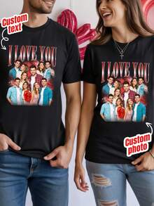 Customized Face Shirt, Customized Valentine's Day Shirt T-Shirt, Customized Retro Bootleg T-Shirt, Customized 90s Hip Hop T-Shirt, Customized Girlfriend T-Shirt, Personalized Photo Face Shirt, Customized Name & Image T-Shirt, Customized Face Shirt, Customized Single Party Shirt, Bride Shirt, Customized Gift, Customized Face Shirt, "I Love My Boyfriend" Customized Face Shirt, "I Love My Boyfriend" Customized Photo Shirt, "I Love My Boyfriend" Customized Heart Shirt, Valentine's Day Gift T-Shirt - Black - View 2
