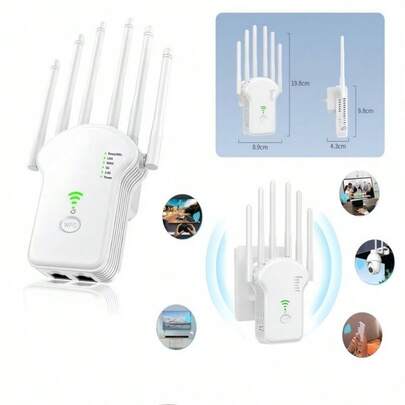 Roteador de Sinal Wi-Fi - Wireless 5g Modo AP com Instalação 300 á 1200mbps Turbo WPS - D.K.L