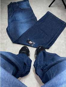 Original Dazzling Dark Blue Balloon/Baggy Jeans - Sportlife Streetwear Original Jeans - 藍色 - 查看 7
